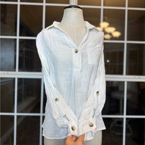 EST. 1946 Cotton Button-Front Blouse – Women’s | White | 100% Cotton